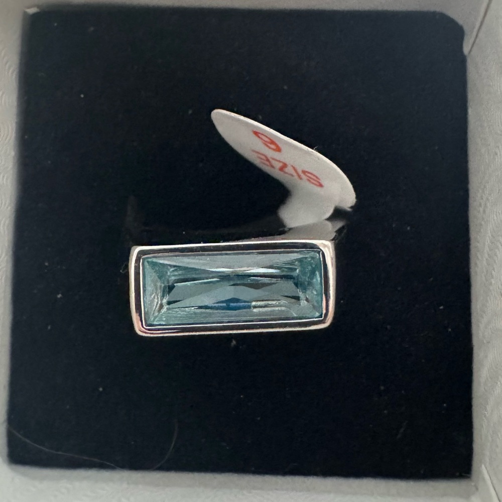 Bomb Party March 2025 Aquamarine Size 6 Ring New with Tag in Bag. Deco Goddess